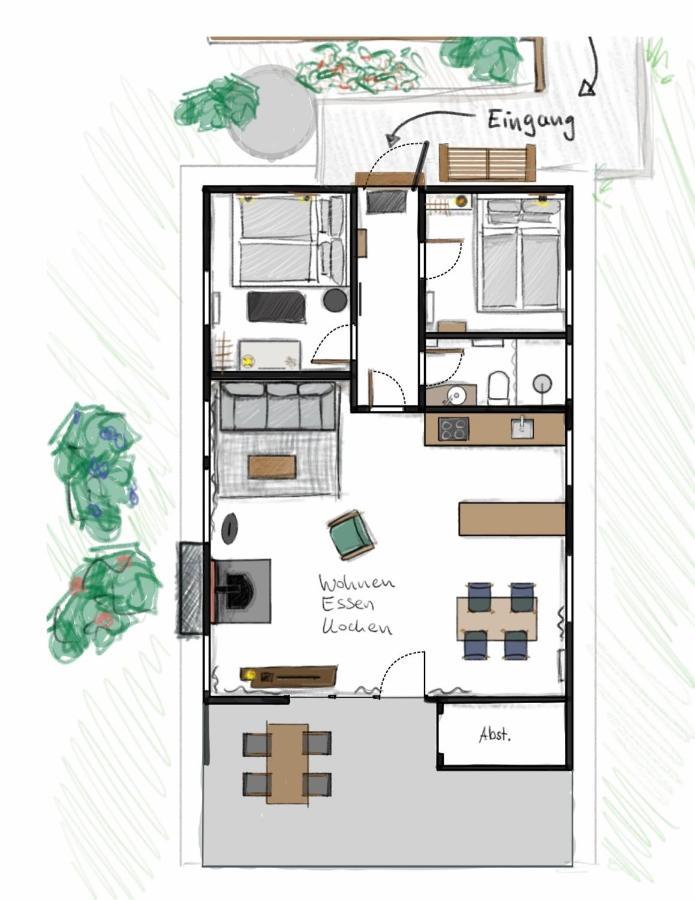 Ferienhaus Kleine Auszeit In Der Natur Mit Kamin, Yogamatten, Schoene Kueche Extertal Ngoại thất bức ảnh